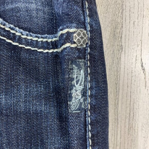 Silver Natsuki denim jeans bootcut dark wash fade size 30 western rodeo longer - Picture 7 of 13